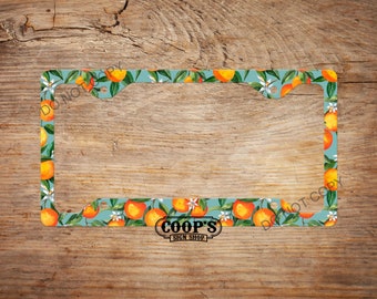 Orange Blossoms License Plate Frame - Car Accessories - License Plate Cover