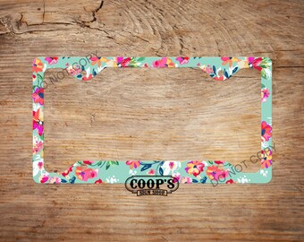 Colorful Flower License Plate Frame - Car Accessories - Auto Tag Frame