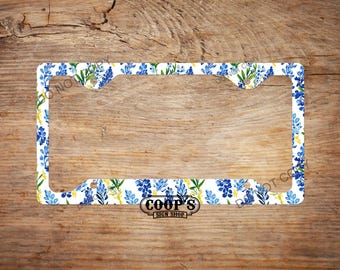 Bluebonnet Bliss License Plate Frame - Vehicle Accessories - Auto Tag Frame