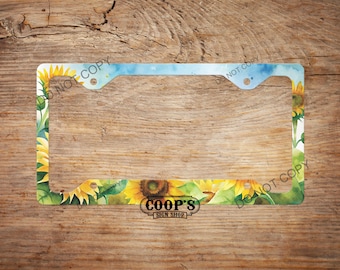 Sunflower Field License Plate Frame - Vehicle Accessories - Car Decor
