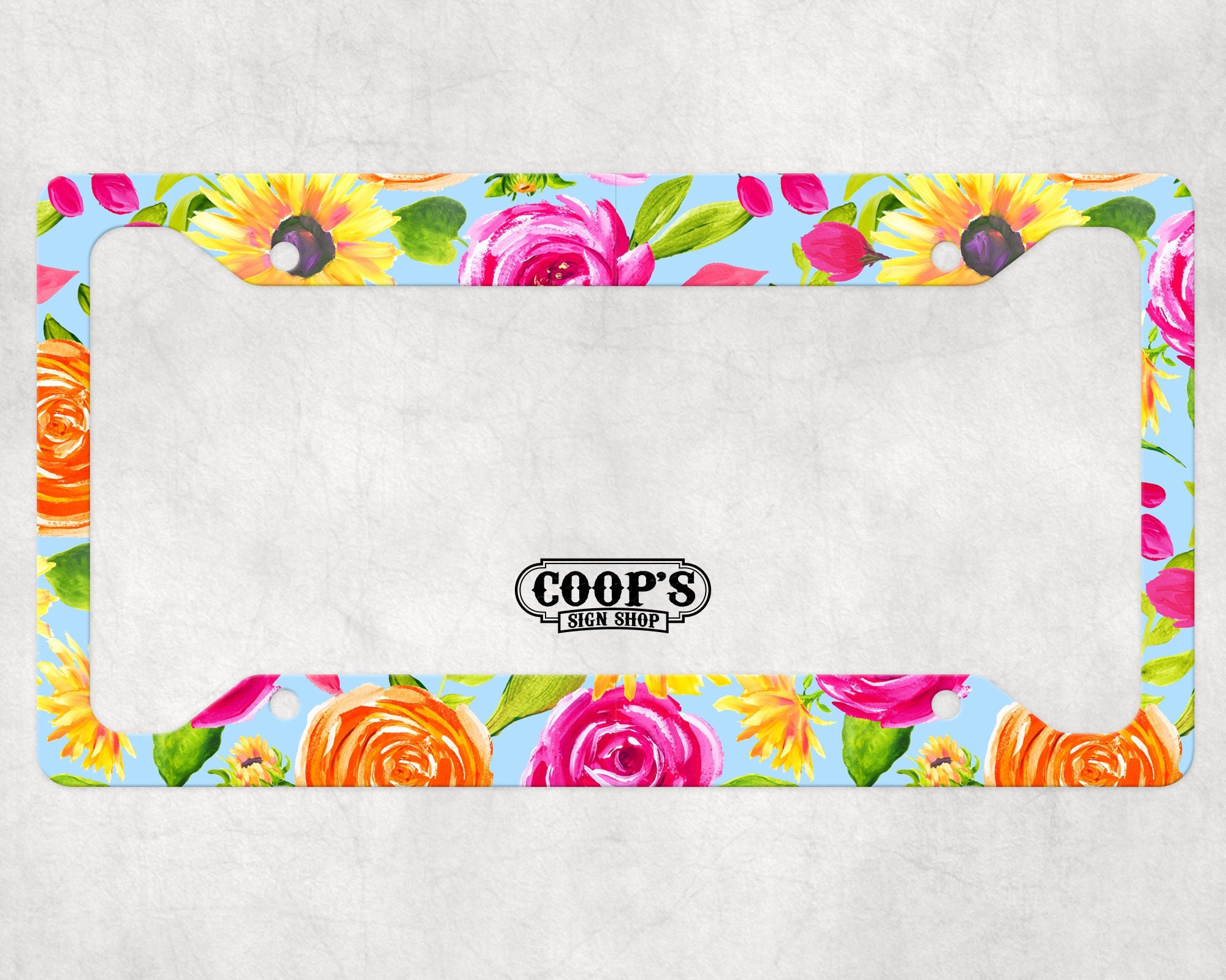 Pretty Flower License Plate Frame Matches Personalized Plate | Etsy