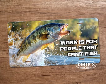 Bass Fishing License Plate - Fisherman Gift - Front License Plate