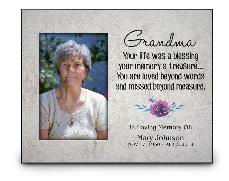 Grandma Memorial Picture Frame Includes Personalization Etsy