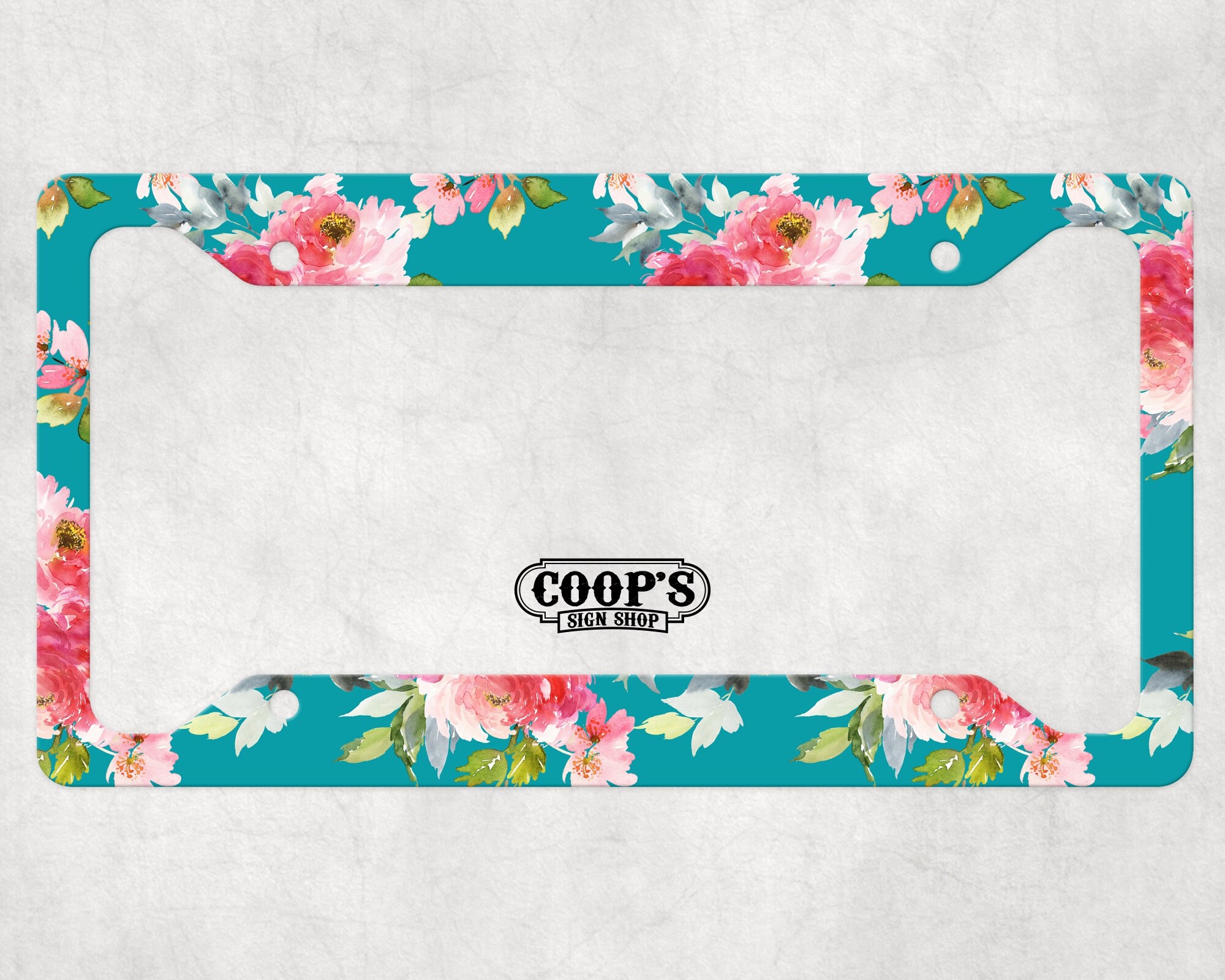 Beautiful Flower License Plate Frame Matches Personalized Etsy