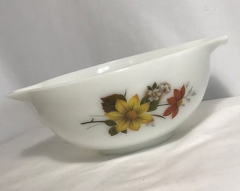 Vintage JAJ Pyrex Autumn Glory Dahlia Flower Mixing Bowl