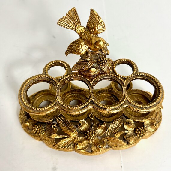 Vintage lipstick holder gold Gem