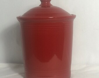 Fiestaware Scarlet Large Storage Canister & Cookie Jar 3 Quart W Lid