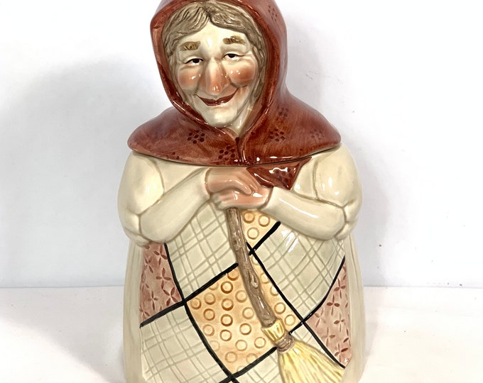 Old Woman Grandma Kitchen Witch Cookie Jar Marks & Rosenfeld Japan Rare