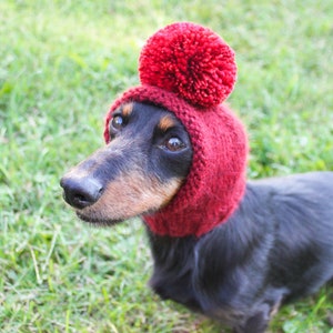 Red Dog Hat in All Natural Baby Alpaca Yarn image 1