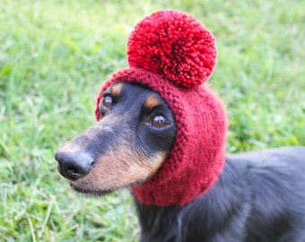 Red Dog Hat in All Natural Baby Alpaca Yarn