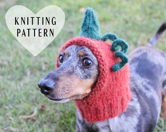 KNITTING PATTERN Small Dog Pumpkin Hat