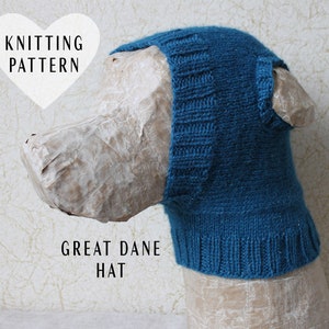 KNITTING PATTERN, Great Dane Dog Hat, DIY Pet Hat, Pet Clothes, Big Dogs, Large Dog Hat, Dog Clothes, Dog Snood, Dog Hoodie, Crafts, Knit