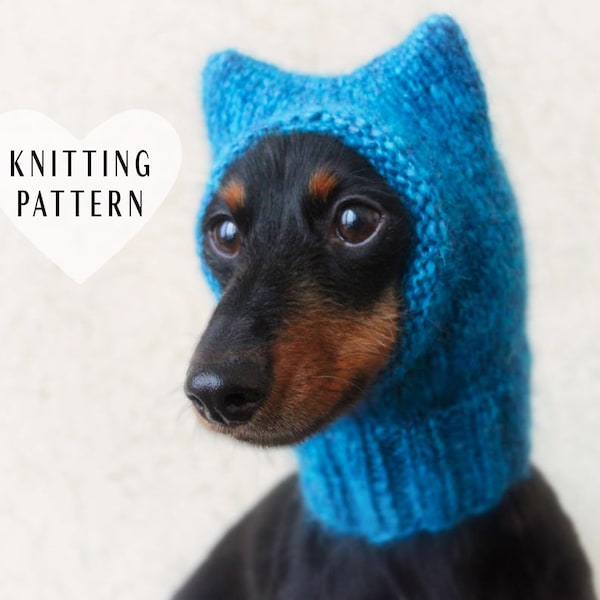 KNITTING PATTERN, Small Dog Hat, Pussycat Hat, Kitty Cat Hat, Mini Dachshund Hat, Pet Hat, Knitted Hat, Dog Hat, Wiener Hat, Drops Yarn,