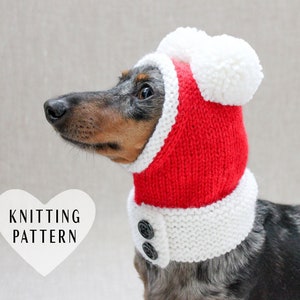 Santa Dog Hat, Dog Santa, Mini Dachshund Santa Hat, Red And White Dog Hat, Dog Gift, Dog Fashion, Dachshund Clothes, Small Dog Beanie image 1