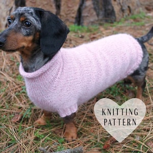 KNITTING PATTERN, Mini Dachshund, Seamless, Dog Sweater, Kint, Dog, Dachshund, doxie, wiener dog, pets, pet clothes, knit, knitted, DIY