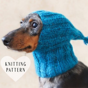 KNITTING PATTERN, Small Dog Hat, Dachshund Hat, Mini Dachshund Hat, Knitted Hat, Knit Pet Hat, Cute Dog Hat, Dog accessories, DIY Pattern