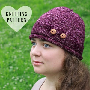 KNITTING PATTERN, Sparkle Hat, hat, knit hat, knitted hat, beanie, skullie, buttoned, rolled edge hat, DIY, project, unicorn tails, prject