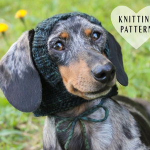 Mini Dachshund Dog Hat Open Ear: KNITTING PATTERN (PDF)