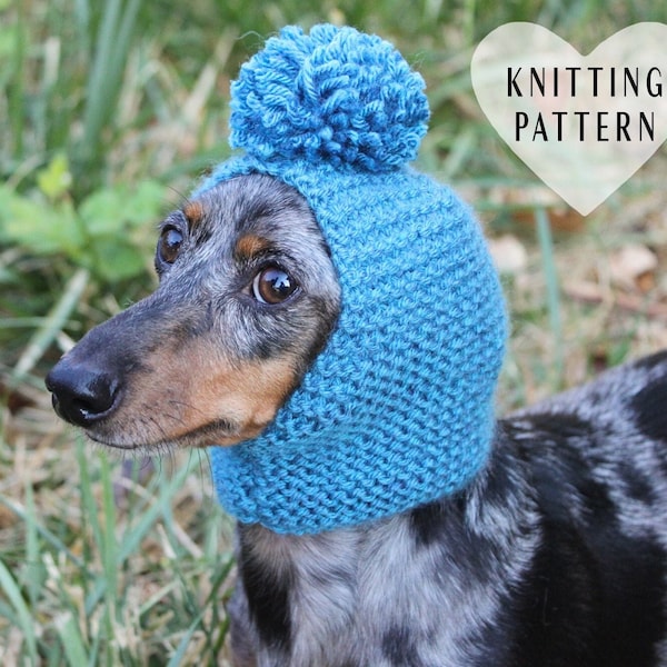 KNITTING PATTERN Beginner Level Garter Stitch Small Dog Hat PDF Knitting Instructions