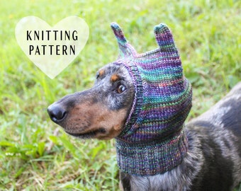 KNITTING PATTERN, Mini Dachshund Dog Hat, Small Dog Hat, Knitted Dog Hat, Wiener Dog hat, Miniature Dachshund Clothes, Knit Dog Clothes, Pet