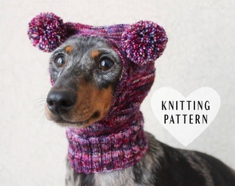 Knitting Pattern, Small Dog Hat, Dachshund Hat, Mini Dachshund Hat, Knitted Dog Hat Pattern, Dog Clothes, Pet Clothes, Pets, Pet Gifts, Knit