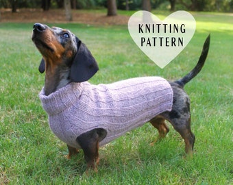 KNITTING PATTERN, Top-Down, Mini Dachshund, Dog Sweater, pet clothes, dogs, little dog, DIY project, knit, knitted, doxie, wiener dog, pets