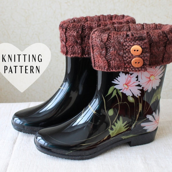 KNITTING PATTERN, Boot Toppers, Boot Cuffs, Cabled Boot Toppers, Knitting Pattern, Do It Yourslf Crafts, Cute Knitted Boot Toppers