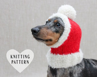 Kleiner Hund Weihnachtsmütze, Dackel Weihnachtsmütze, Dackel Kleidung, Hund Beanie, Hund Snood, Santa, Weihnachtshundemütze, Hundebekleidung, Santa Hund