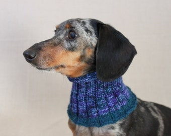 Dog Neck Warmer Cowl in Eco Friendly All Natural Dark Blue Wool