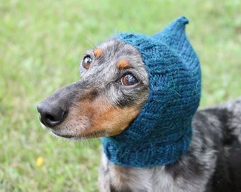 Dog Hat in Dark Turquoise Made Out of All Natural Alpaca Yarn