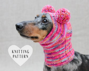 KNITTING PATTERN, Small Dog Hat, Dachshund Hat, Pink Dog Hat, Sock Dog Hat, Knitted Dog Hat, Dog Fashion, Dog Clothes, Dog Style, Dog Gift