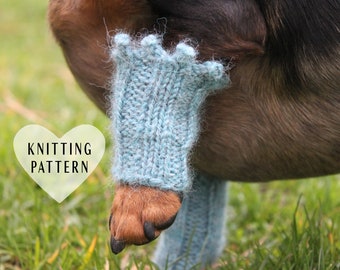 KNITTING PATTERN, Mini Dachshund, Dog, Wrist Warmers, pet clothes, dog clothes, DIY gift, knitted, knit, sleeve, cuff, glove, dogs, cute