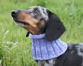 Small Dog Cowl 100% Natural Wool Purple Neck Warmer