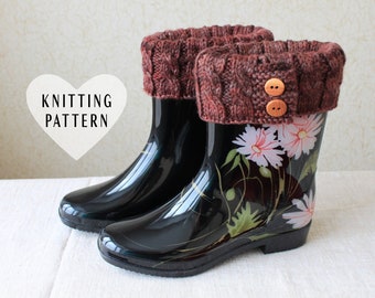 KNITTING PATTERN, Boot Toppers, Boot Cuffs, Cabled Boot Toppers, Knitting Pattern, Do It Yourslf Crafts, Cute Knitted Boot Toppers