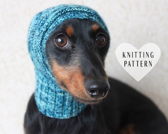 KNITTING PATTERN, Small Dog Dachshund Hat, Mini Dachshund Clothes, Dog Clothes, Knitted Doxie Dog Hat, Knit Pet Hat, Malabrigo, DIY Crafts