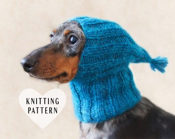 KNITTING PATTERN, Small Dog Hat, Dachshund Hat, Mini Dachshund Hat, Knitted Hat, Knit Pet Hat, Cute Dog Hat, Dog accessories, DIY Pattern