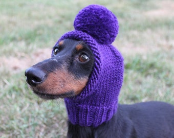 Dog Hat in Royal Purple Knit out of Eco Friendly all Natural Wool