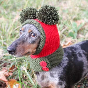 KNITTING PATTERN, Dog Hat Christmas Beanie Sizes XS, S, M, L