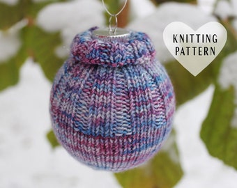 KNITTING PATTERN, Knitted Christmas Ornament, Knit, Decoration, Holliday, Winter, Tree, Gift, DIY, Handmade, Sparkle Yarn, Craft Projectt