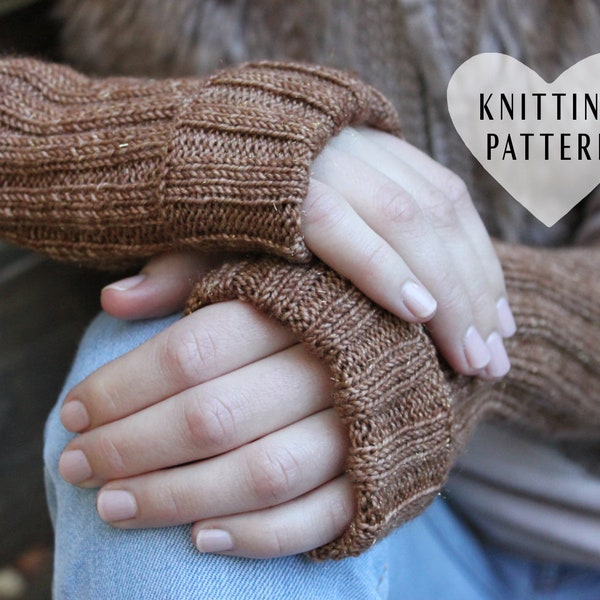KNITTING PATTERN, Fingerless Gloves, Knit, Knitted, Seamless, Long Gloves, Wrist Warmers, Fall, Winter, Sleeves