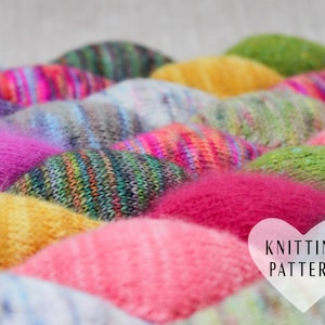 KNITTING PATTERN, Diamond Miner&#39;s Quilt, Knitted Quilt, Diamond Quilt, Knitted Blanket, Knitted Dog Bed, DIY Crafts, Rainbow Quilt, Knitting