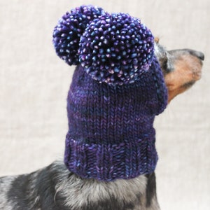 KNITTING PATTERN Chunky Double Pom-Pom Small Dog Hat imagem 8