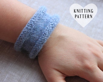 KNITTING PATTERN, Cuff Bracelet, knit, knitted bracelet, knitted jewelry, small gift, friendship gift, friend gift, friendship bracelet