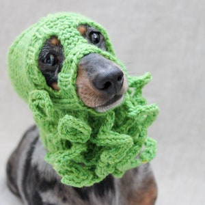 Knitting Pattern, Cthulhu Dog Hat, Knitted Cthulhu Mask, Cthulhu Dog Costume, H. P. Lovecraft, Cthulhu Monster, Dog Hat, Dog Ski Mask, Dogs image 5