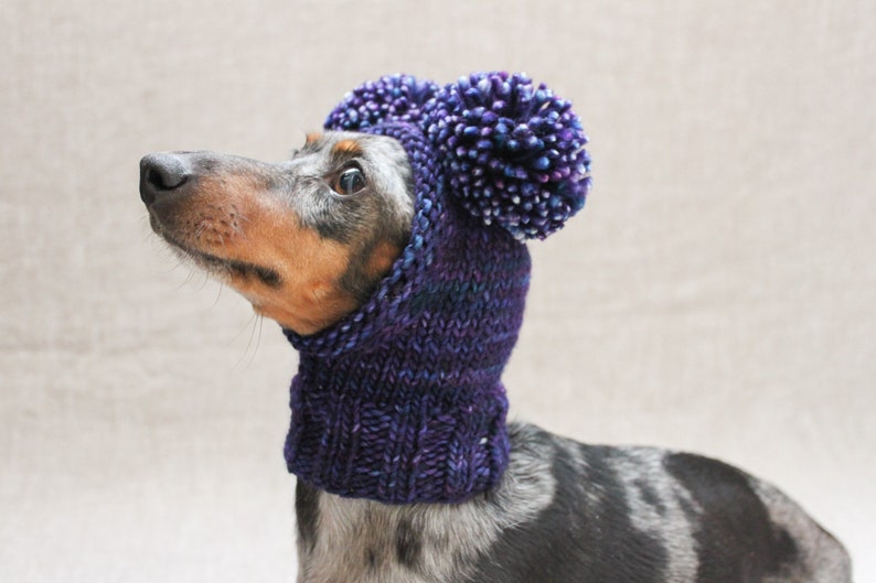 KNITTING PATTERN Chunky Double Pom-Pom Small Dog Hat imagem 3