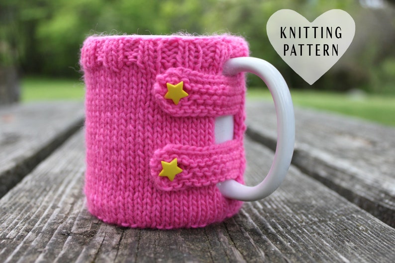 KNITTING PATTERN, Mug Sweater, Mug Cozy, Knit, Knitted, Tea, Cup, Tea Time, Small Gift, Girl Gift, Tea Lover Gift, Housewarming Gift image 1