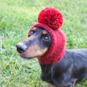 Red Dog Hat in All Natural Baby Alpaca Yarn image 7