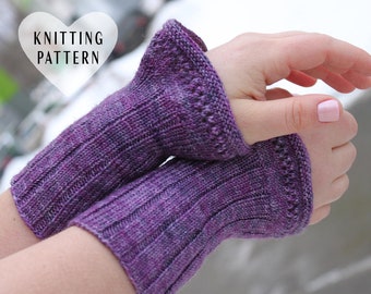 KNITTING PATTERN, Frilly, Cuffs, Wrist Warmers, Fingerless Gloves, Mittens, Cuffs, Sleeves, Lace, Knit, Knitted, DIY, Bracelet, Accessorie