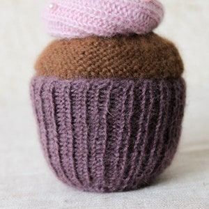 KNITTING PATTERN, Knitted Cupcake, Play Food, Pretend Food, Baby Gift, Cupcake Decoration, Ornament, Pincushion, Knitted Dessert, Small Gift image 8