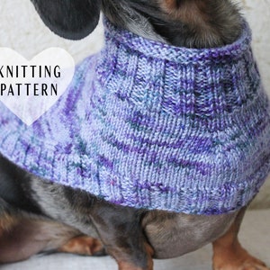 KNITTING PATTERN, Dachshund Capelet, Dog Sweater, Knitted Dog Cowl, Miniature Dachshund Clothes, Dog Clothes, Doxie Capelet, Pet Clothes